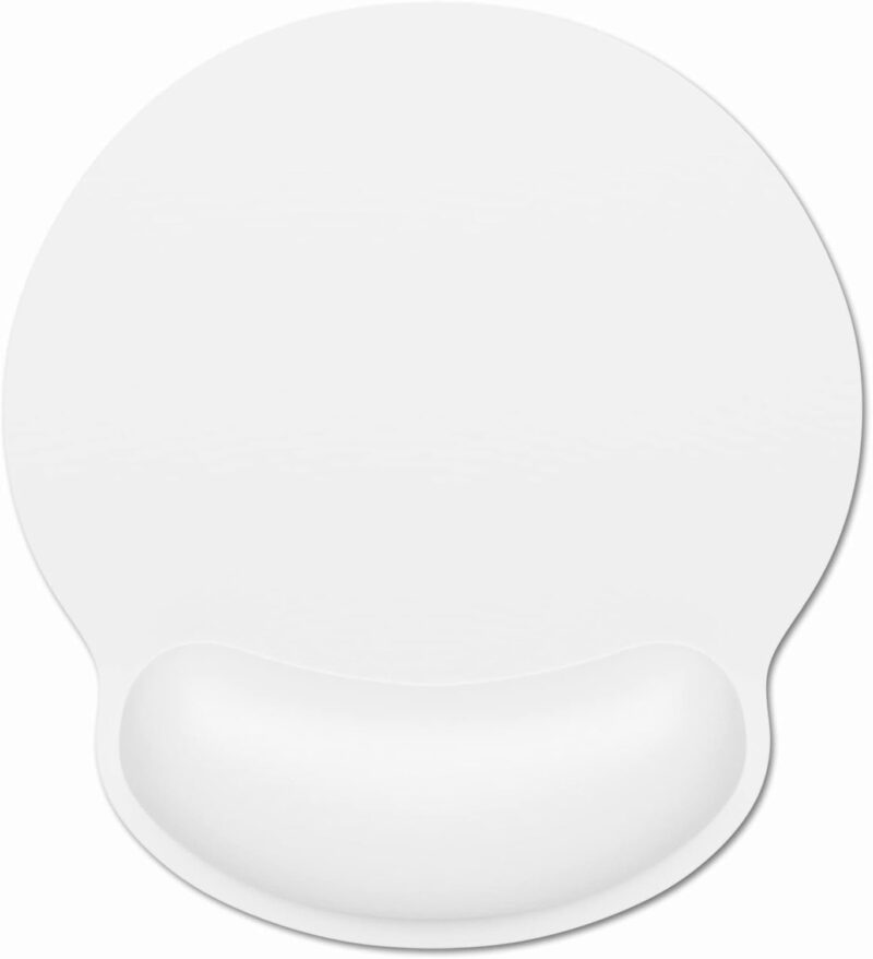 Ergonomic Mouse Pad with Wrist Support, Comfortable Memory Foam Wrist Rest for Easy Typing Pain Relief, Cute Computer Gaming Desktop Mouse Mat with Non-Slip Base for Laptop, Office, White