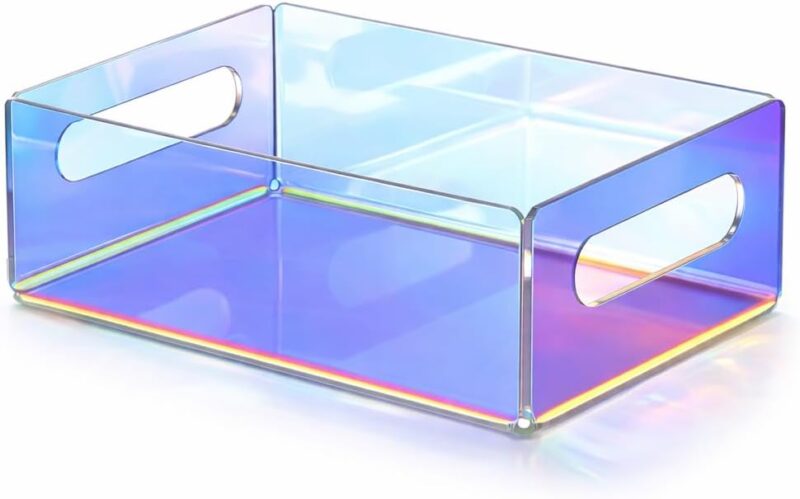 Iridescent Acrylic Square Document Organizer Tray