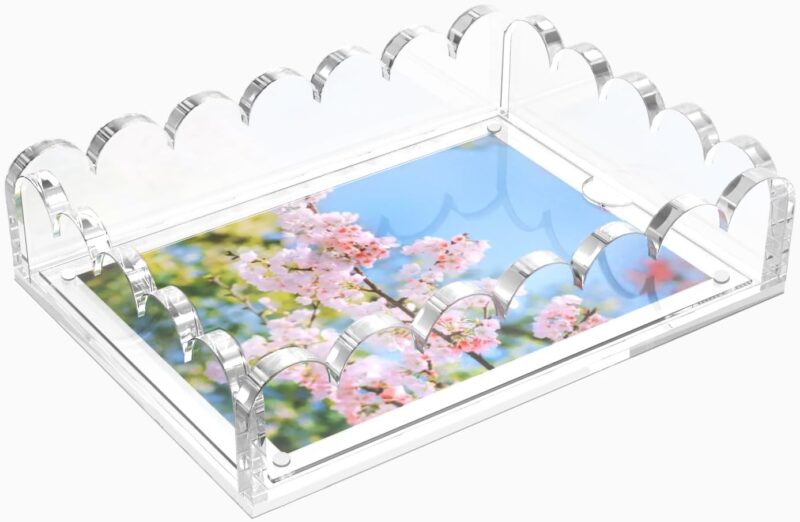 Acrylic Tray with Scalloped Edges and Magnetic Pad