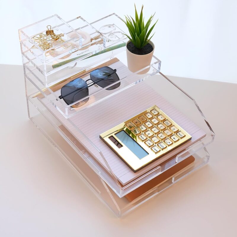 Stackable Transparent Acrylic Document Tray