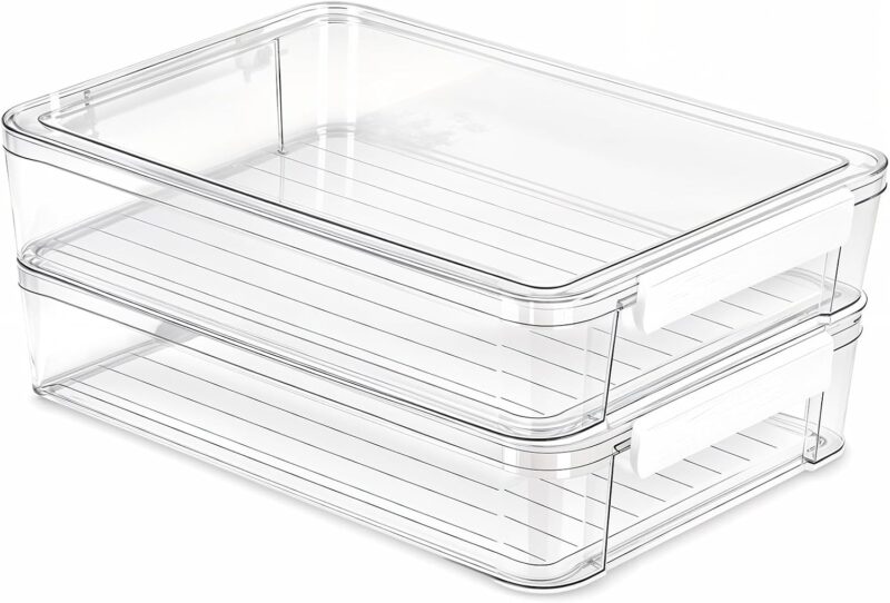 Transparent Plastic Stackable Storage Box/Document Case