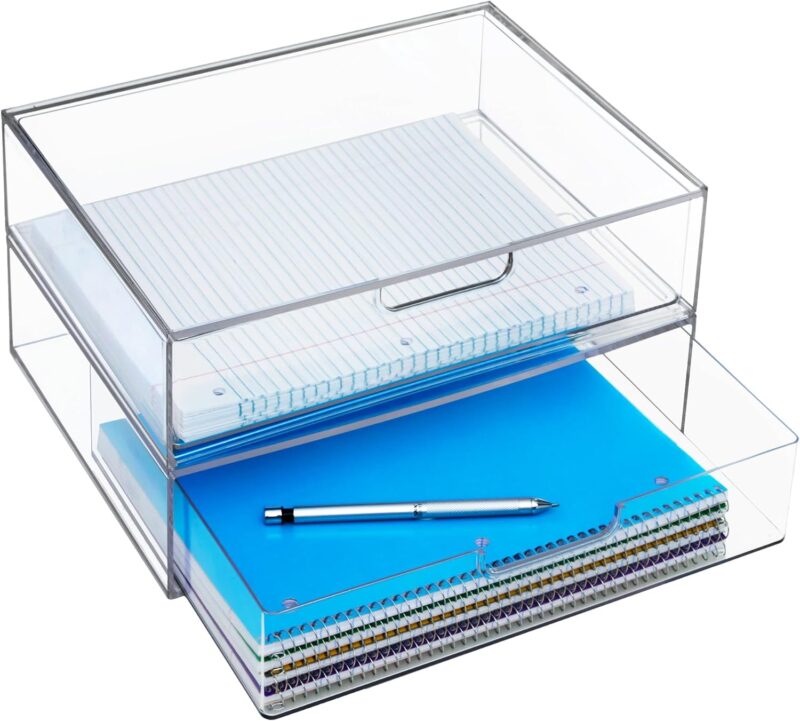Plastic Stackable Drawer-Style Storage Box