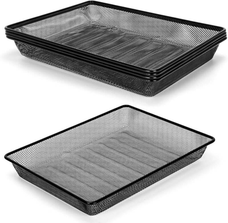 Office Metal Mesh Desktop Storage Basket